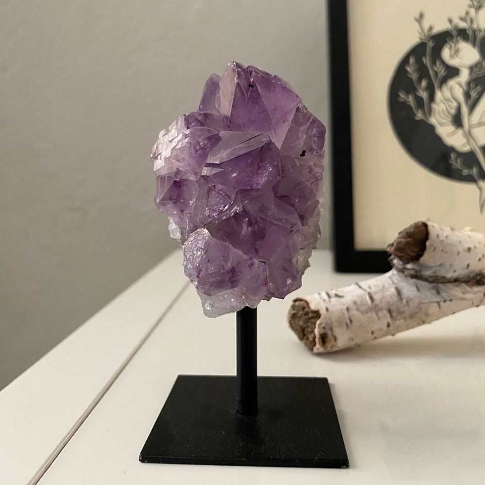 Real Amethyst Cluster on Stand